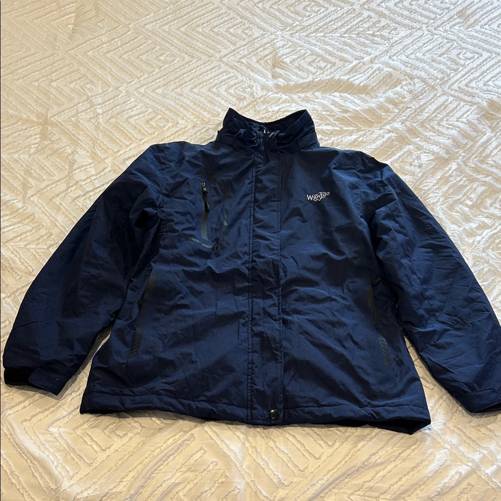 Wantdo Women's Blue Turtleneck Outdoor Front Zip Jacket Size Medium